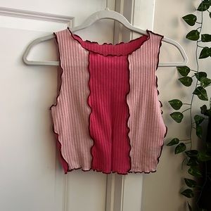 SHEIN Pink Color Block Top